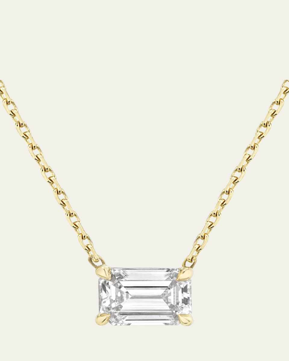 Emerald-Cut Solitaire Lab Grown Diamond Necklace, 1.0tcw